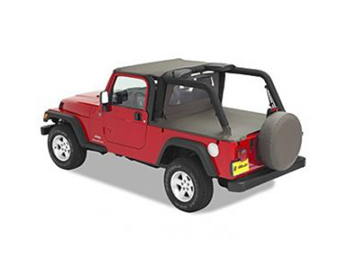 Duster Deck Cover met fabrieksmatige softtop (hardtop verwijderd) Khaki Diamond Wrangler TJ Unlimited 04 - 06