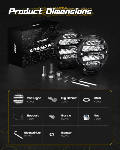 Rock Series | 7-inch LED Pod Round Lights (set van 2)