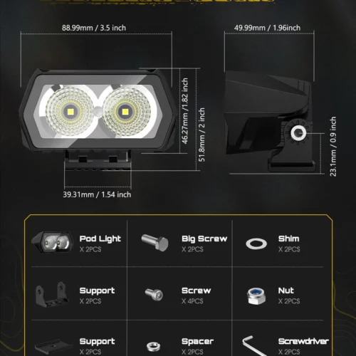 Rock Series | 3.5-inch LED Pod Lights (set van 2) Rock Series | 3.5-inch LED Pod Lights (set van 2)