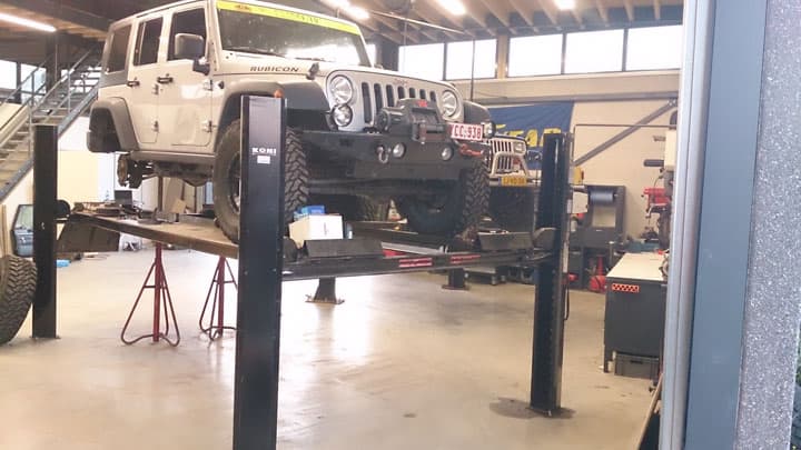 Werkplaats voor customizen van Jeeps